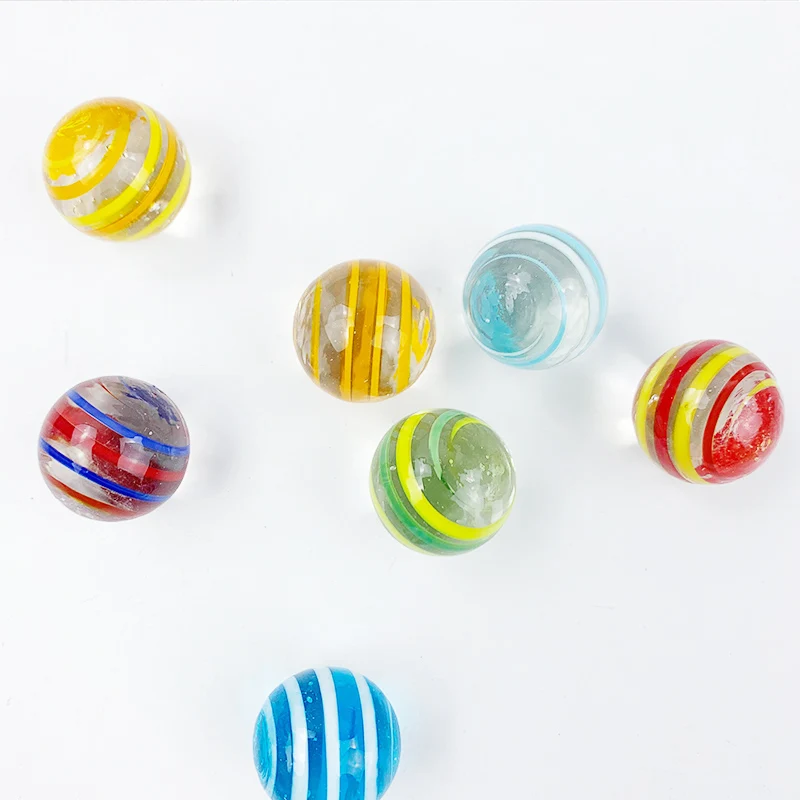 

7pcs 20mm Glass Ball Cream Console Game Pinball Machine Cattle Small Marbles Pat Toys Parent-child Machine Beads