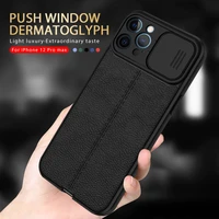 afion case silde window lychee patten leather texture soft silicone shockproof coque for apple iphone pro max mini fundas