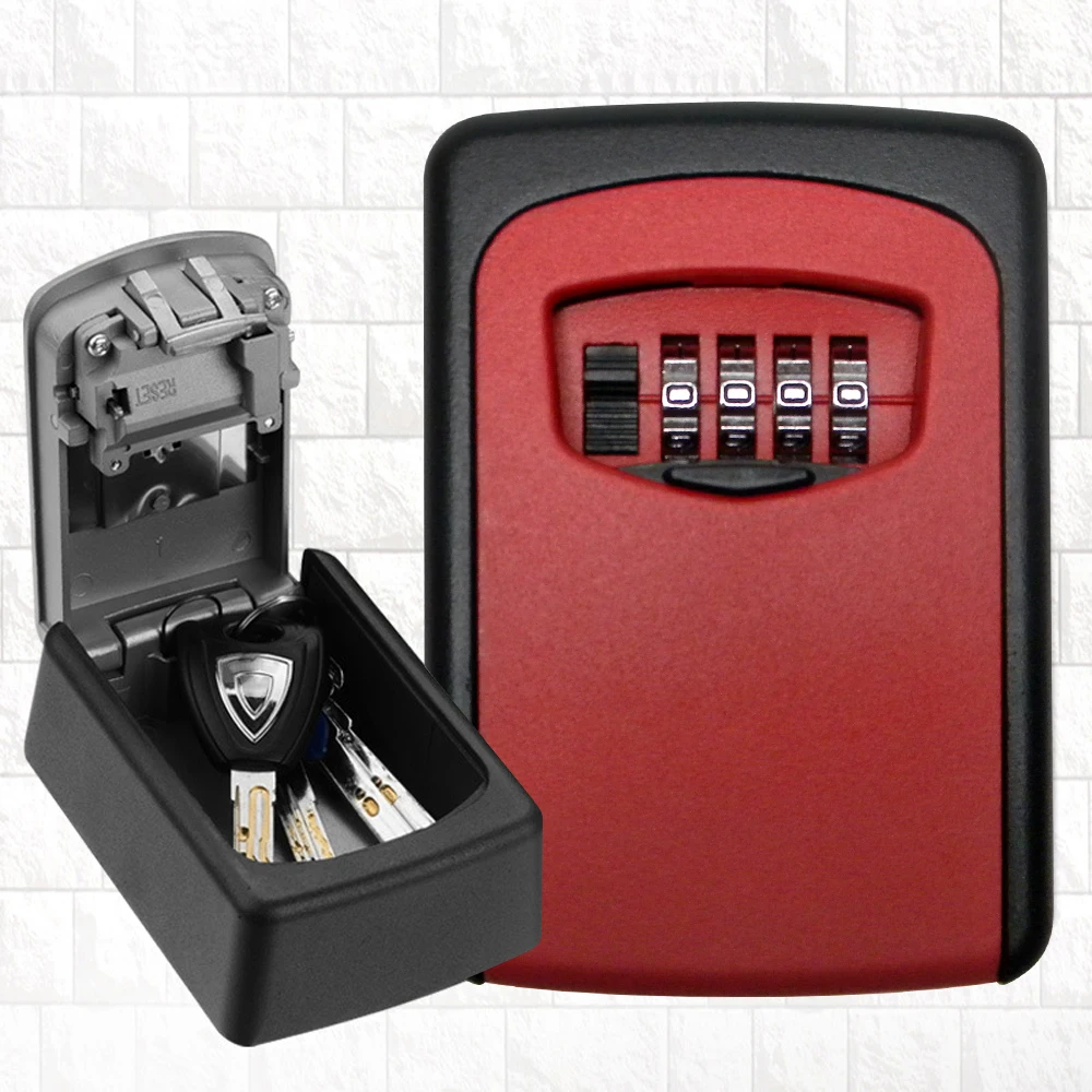 Настенный наружный замок для хранения ключей 4 значный комбинированный Сейф