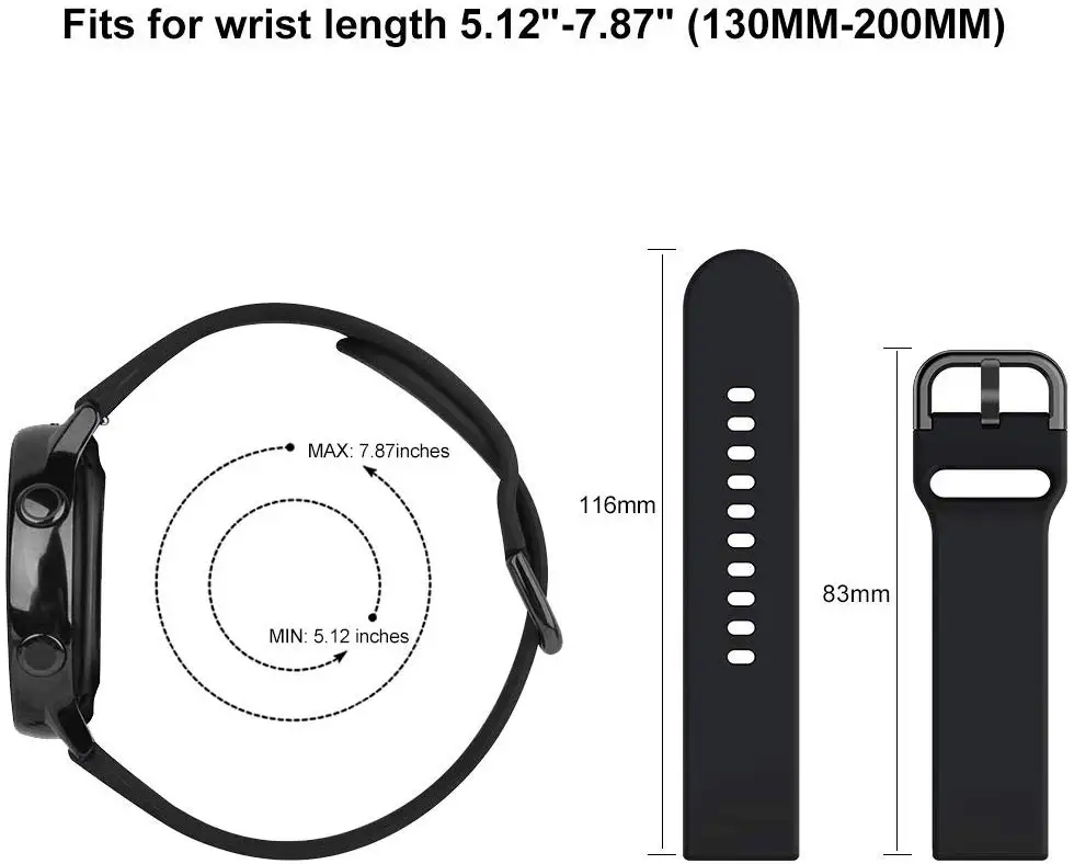 Силиконовый ремешок pulseira для samsung galaxy watch 46 мм gear s3 S2 huawei watch gt 20/22 мм galaxy watch active Ремешки для наручных часов