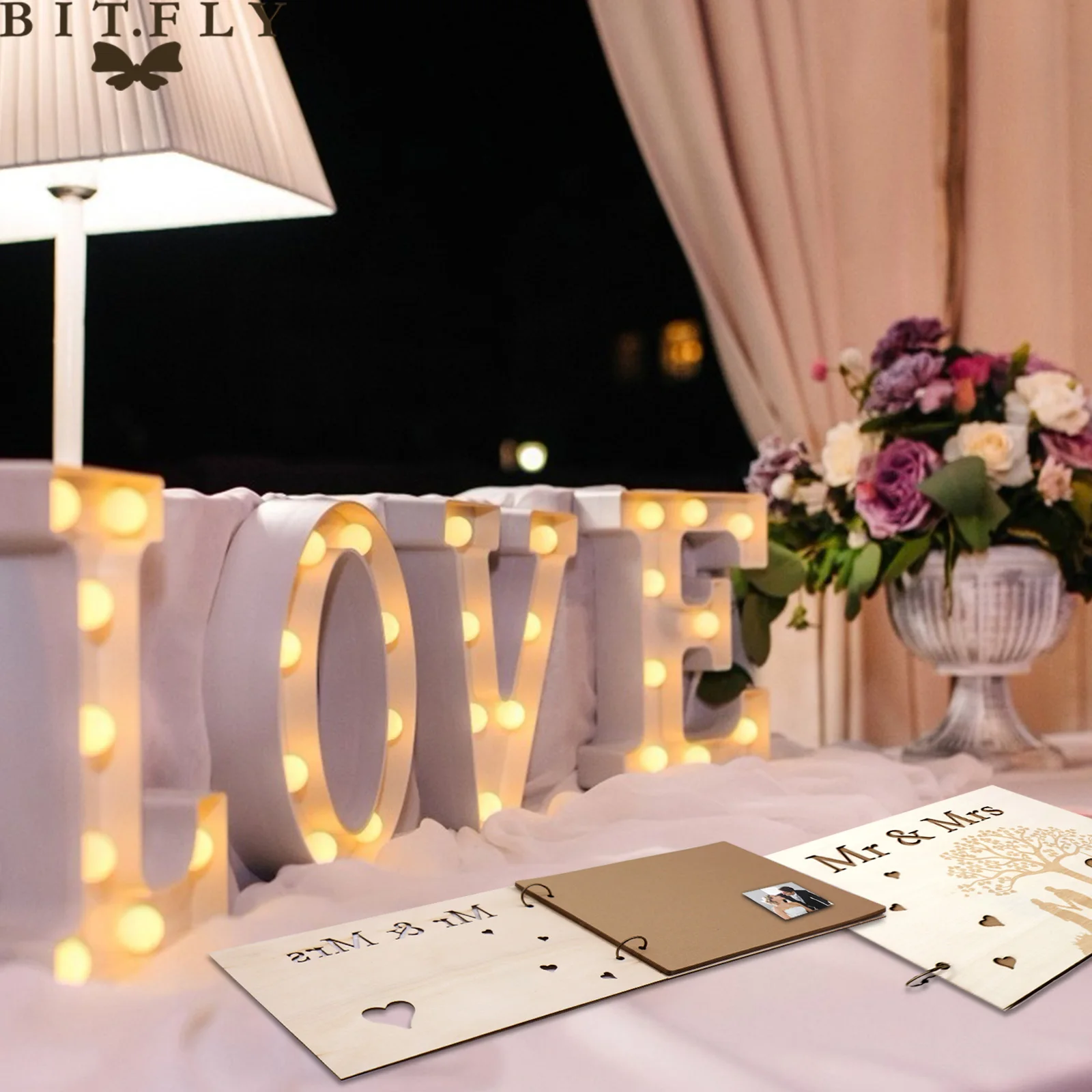 Персонализированные Свадебные книги для гостей деревянные полые сердца Mr Mrs guesbook