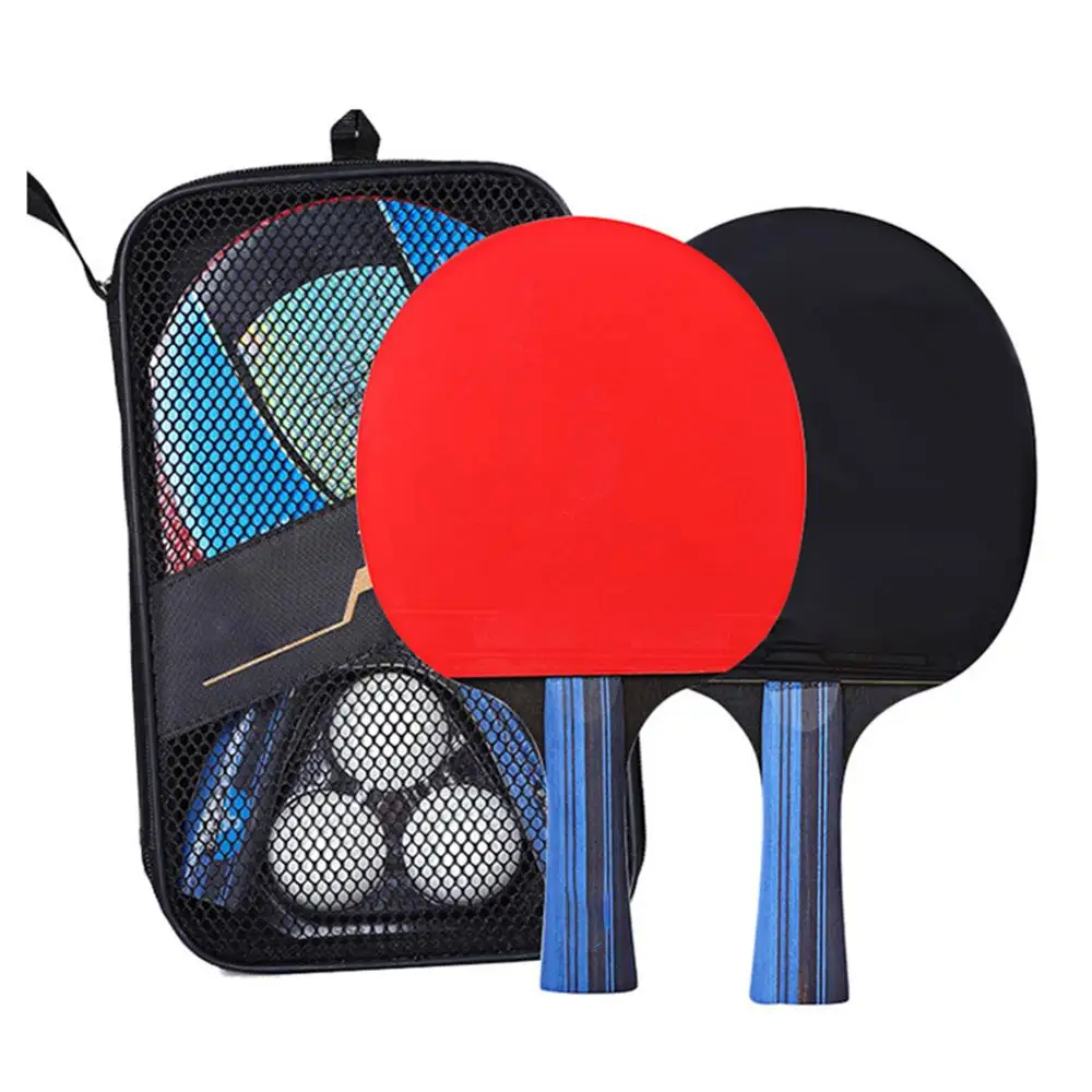 A Pair Pingpong Bat Professional Table Tennis Sports Ping Pong Racket Paddle Bat+3PCS Balls Bag Set | Спорт и развлечения