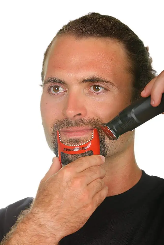 XY Fancy Red Beard Shape Ruler Goatee Trimming Self Cut Guide Outline Shaving Template for Man | Красота и здоровье