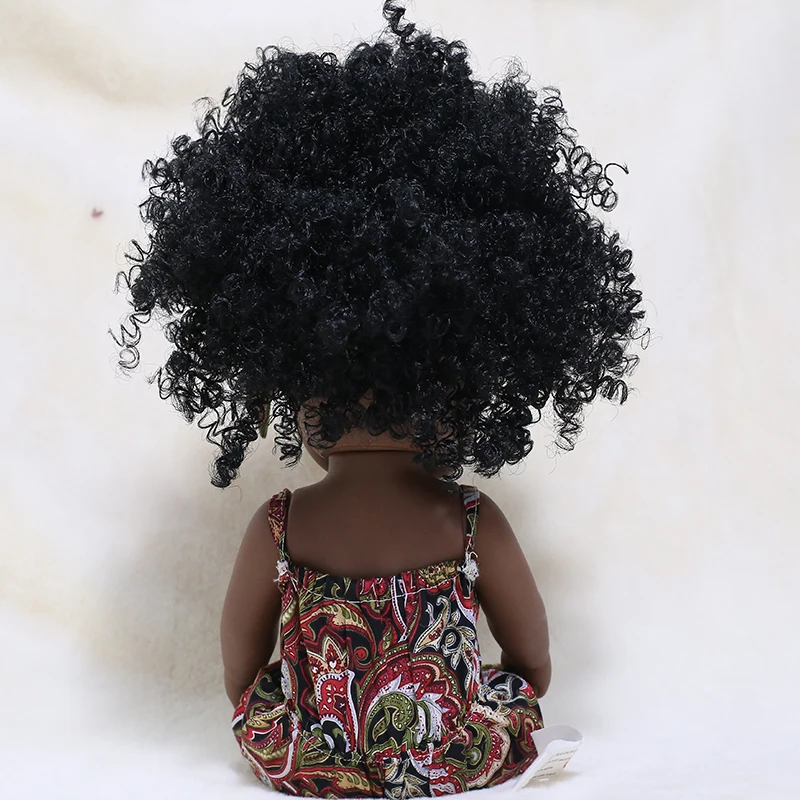 

35CM American Reborn Black Baby Doll Bath Play Full Silicone Vinyl Baby Dolls Lifelike Newborn Baby Doll Toy Girl Christmas Gift