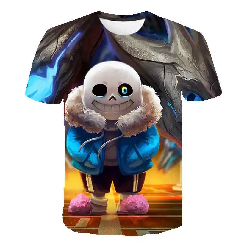 

New Game Undertale Inktale Sans And Papyrus 3D T-shirt Skeleton Brother Quote Unisex Tops Children T-Shirts Camisetas boy/girl