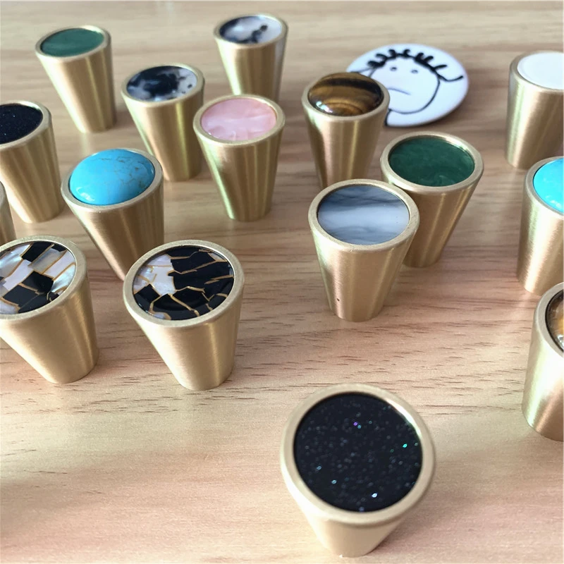 LCH скандинавский стиль твердая латунь инкрустированная розовым черным мрамором