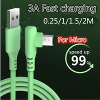 micro usb cable 90 degree 3a fast charging data usb cable for samsung s7 huawei xiaomi lg android microusb phone cord