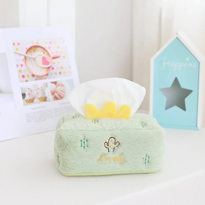 

Tissue Boxes Cute Cartoon Fruit Tissue Box Plush Toy Doll Home Car with Paper Pumping Storage Plush Tissue Box Cover