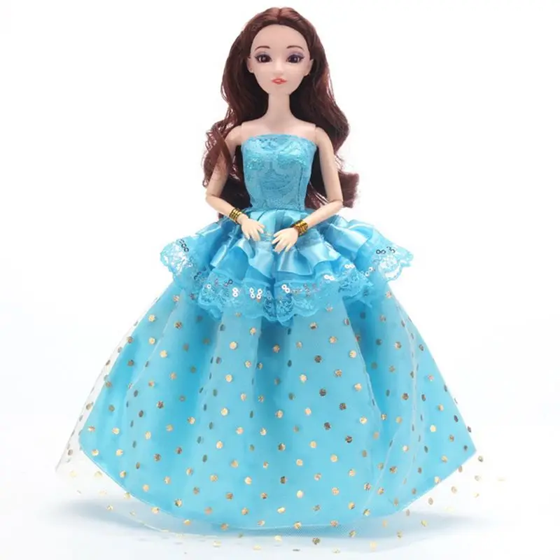 

New Fashion Handmade 4 Style/Lot Random Doll Wedding Dress Long Tail Party Clothes Accessories For Barbie DIY Birthday Gift Girl