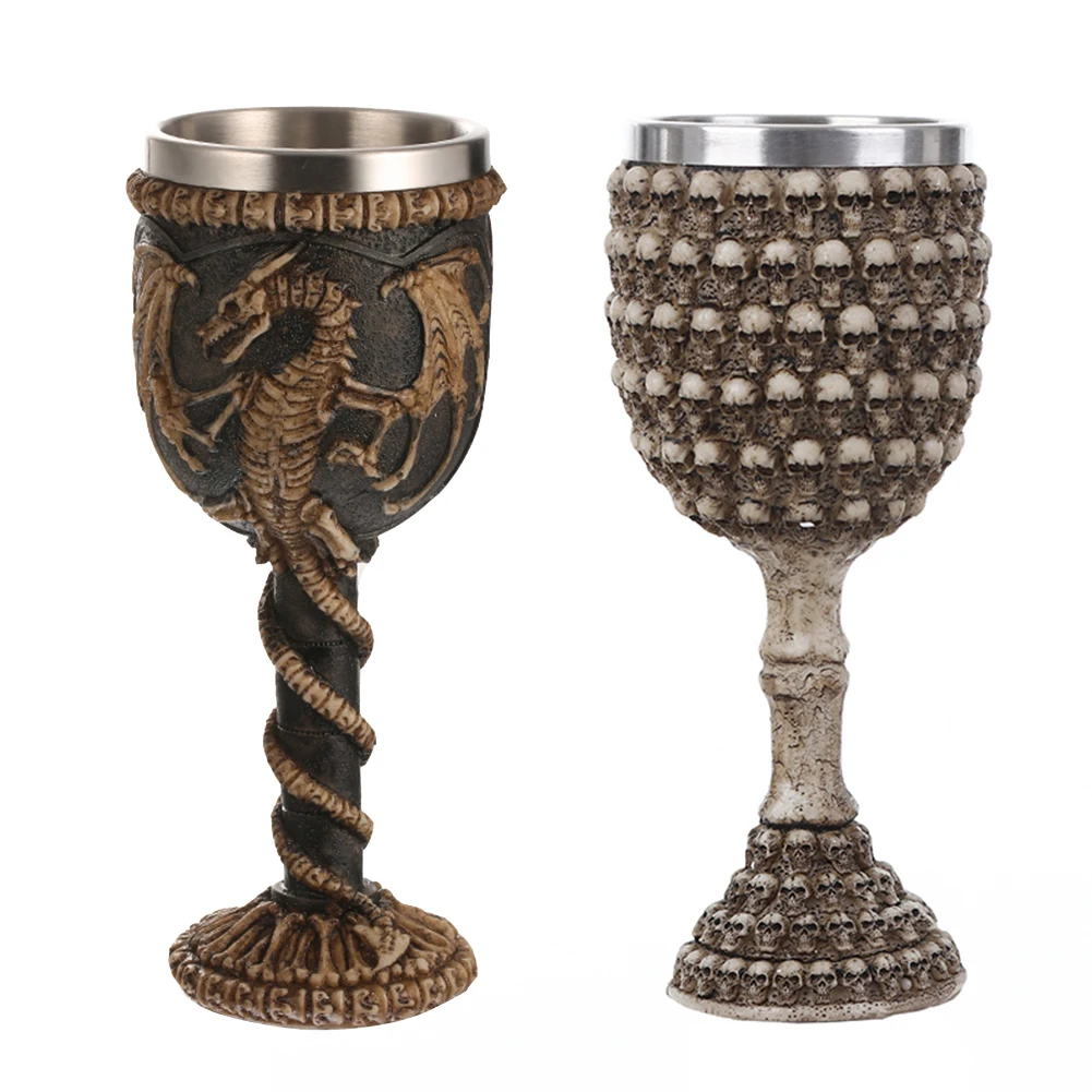 Кружка в виде черепа из нержавеющей стали кружка для чая и пива с деревянным