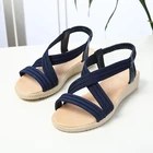 Новинка 2021, классические женские сандалии из ткани на плоской подошве, Женская Удобная повседневная женская обувь с открытым носком и мягкой подошвой