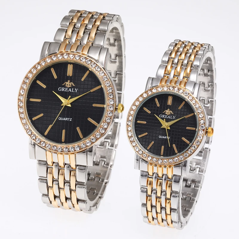 

Rhinestone Casual Quartz Lovers Watch Luxury Stainless Steel Strap Wristwatch Simple Business Montre Femme Valentine's Day Gift