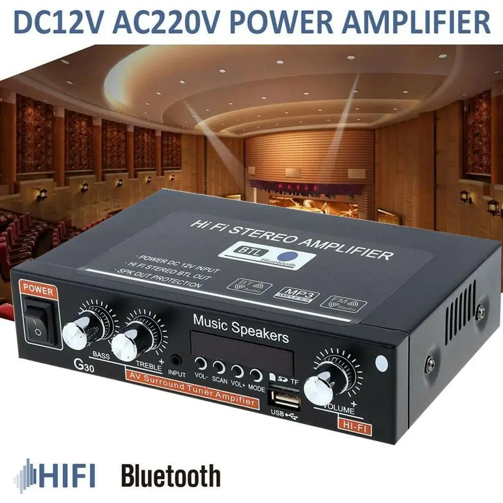 

Amplifiers HiFi Subwoofer Theater Sound System Audio Digital Remote Power Car FM Player TF Intelligent AUX Amplifier Contro P4Y6