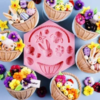 new lucky rabbit model silicone mold fondant mould cake decorating tools chocolate gumpaste mold sugarcraft kitchen gadgets