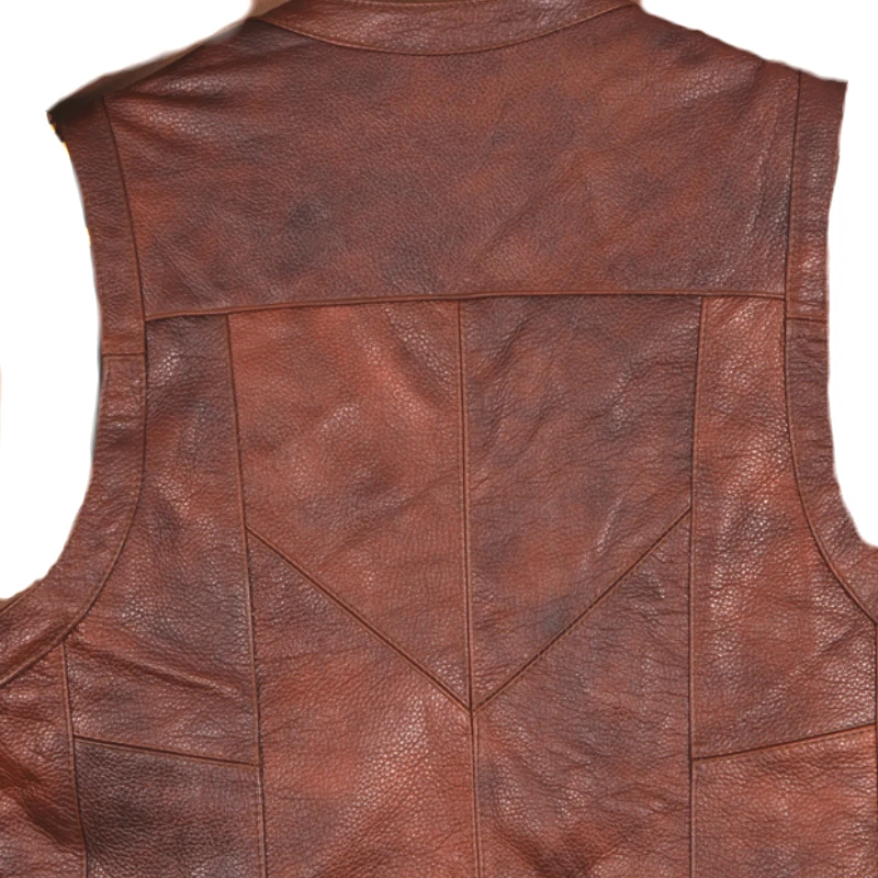 LEMOV брендовый жилет из натуральной коровьей кожи мужской для фотографии с