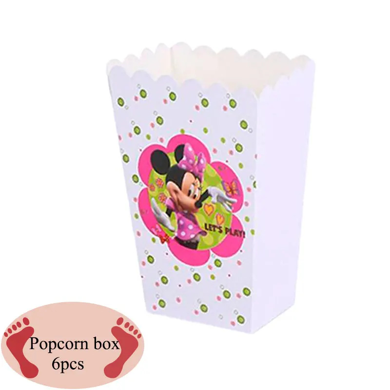 Kids Birthday Party Minnie Mouse Decoration Set Party Supplies Paper Cup Plate Napkins Banner/Flag Hat Straw Candy Box images - 6