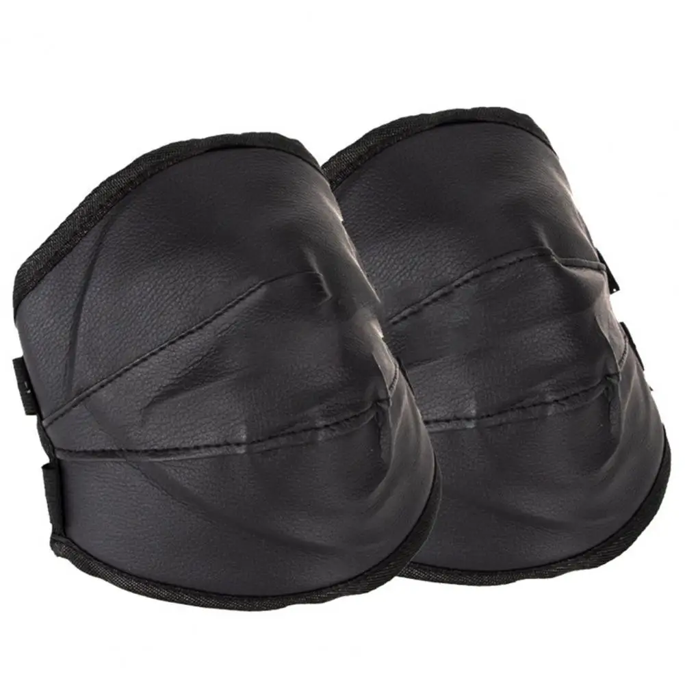 

2Pcs Solid Color Faux Leather Knee Pads Protective Cover Protective Equipment
