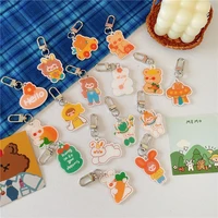 cartoon cute animals girl key holder korean ins acrylic trinket kawaii backpack decorative pendants creative kawaii keychain toy