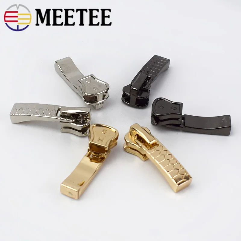 Meetee 10 шт. 5 # металлическая Водонепроницаемая головка на молнии для смоляных