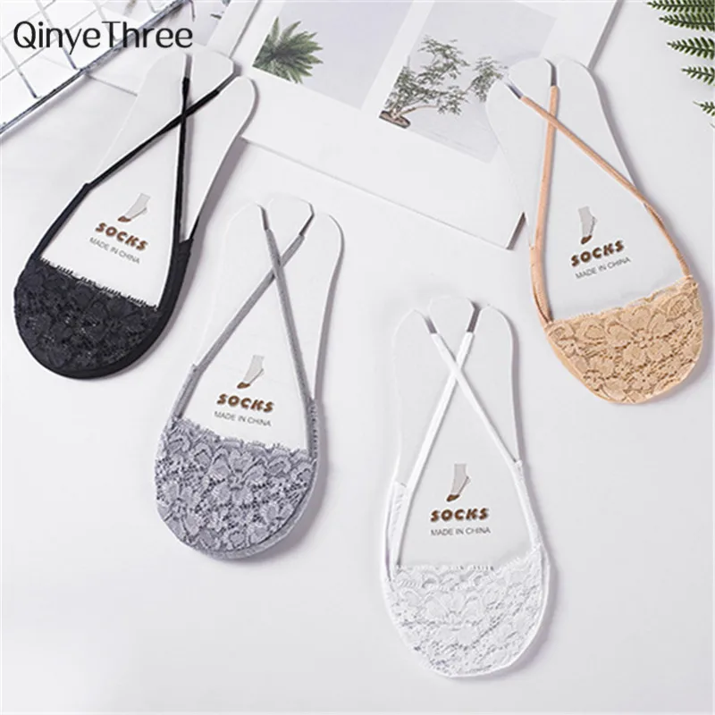 Женские кружевные носки из хлопка на бретельках персонализированные короткие с
