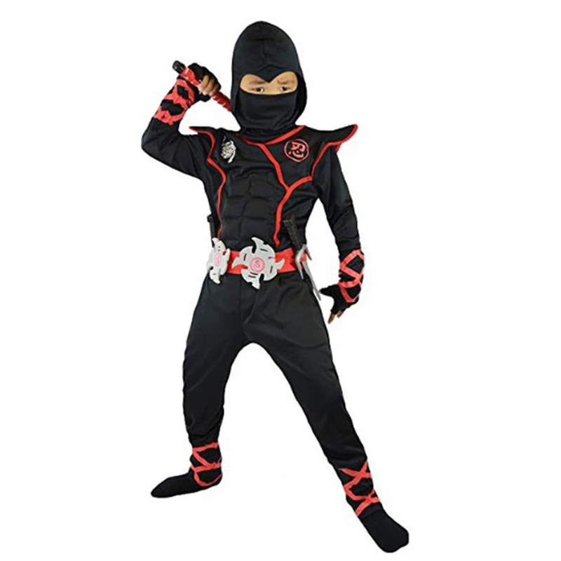 kids ninjas costumes halloween party boys girls warrior stealth children cosplay assassin superhero costume childrens day gift free global shipping
