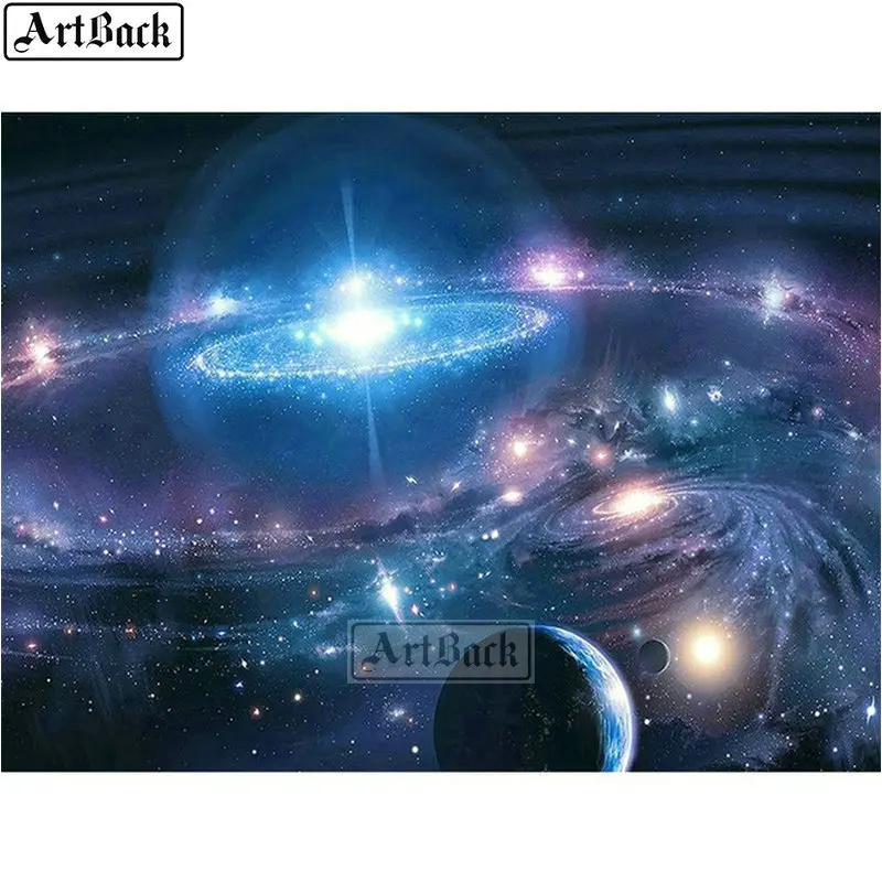 5d картина вышитая бисером diy 3d камни в форме ромба звёздное небо декорации