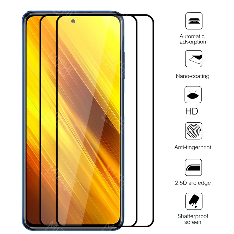 2 шт. Защита экрана для Xiaomi Poco X3 NFC закаленное стекло Xaomi Mi PocoX3 глобальная Защитная