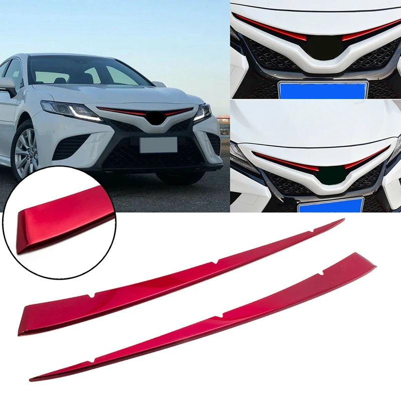 2 шт красный передний Центр решетка крышка планки для Toyota Camry 2018 2019 | Автомобили и