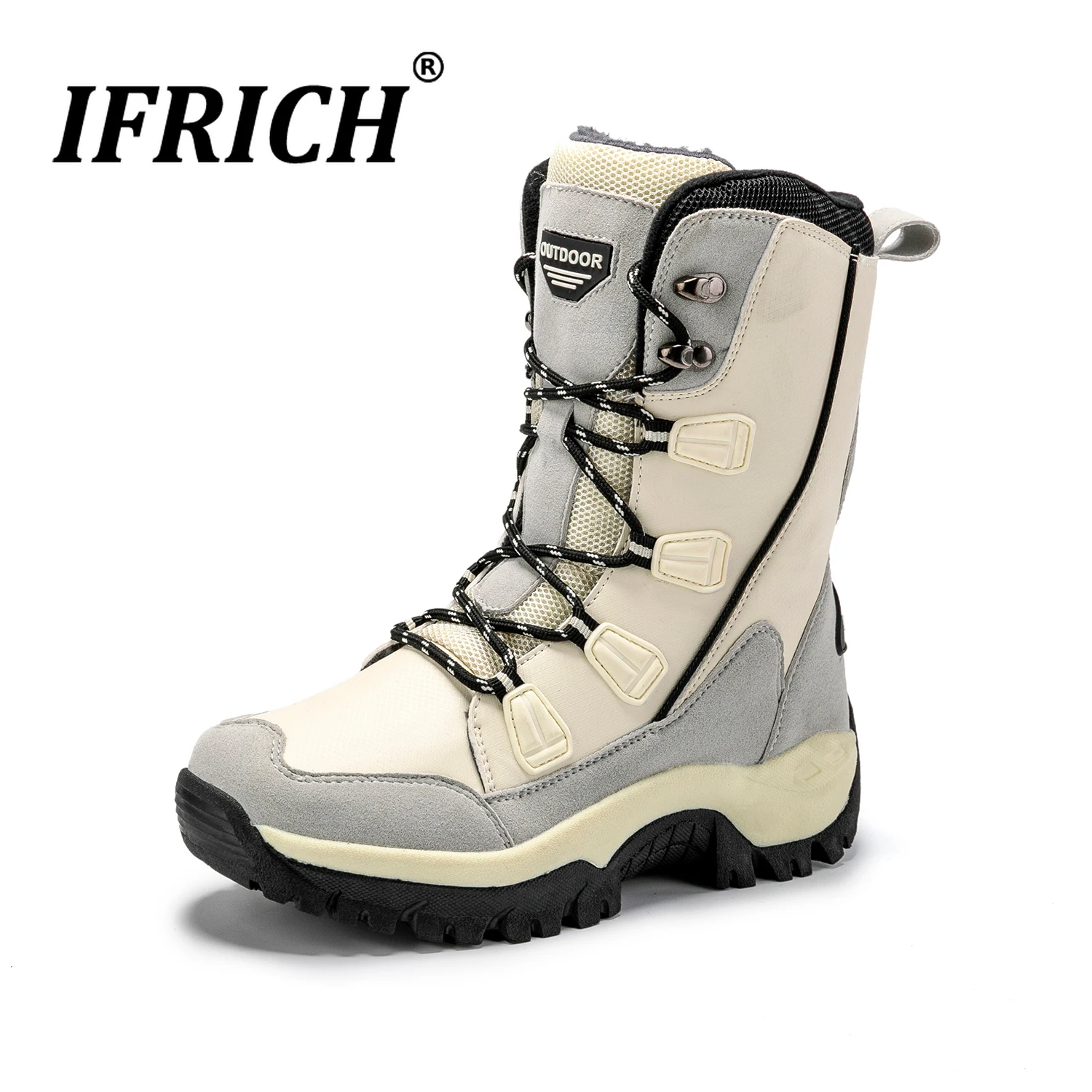 Зимние теплые походные ботинки женские высокие сапоги охотничьи зимние кожаная