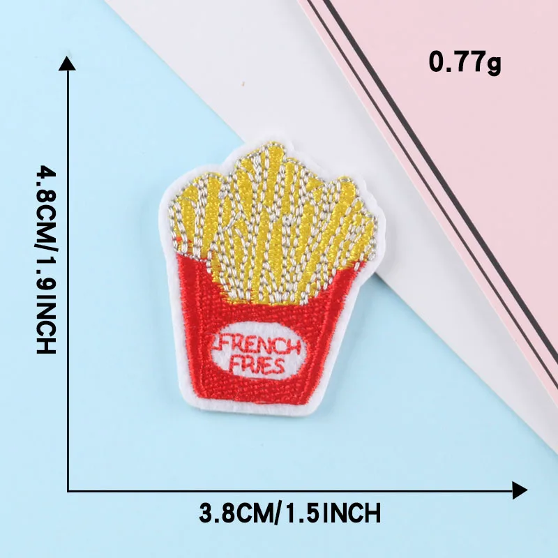 

Embroidered French Fries Pineapple Hamburger Clothes Patch Clothing Accessories Product Accessories Love Cloth Stickers