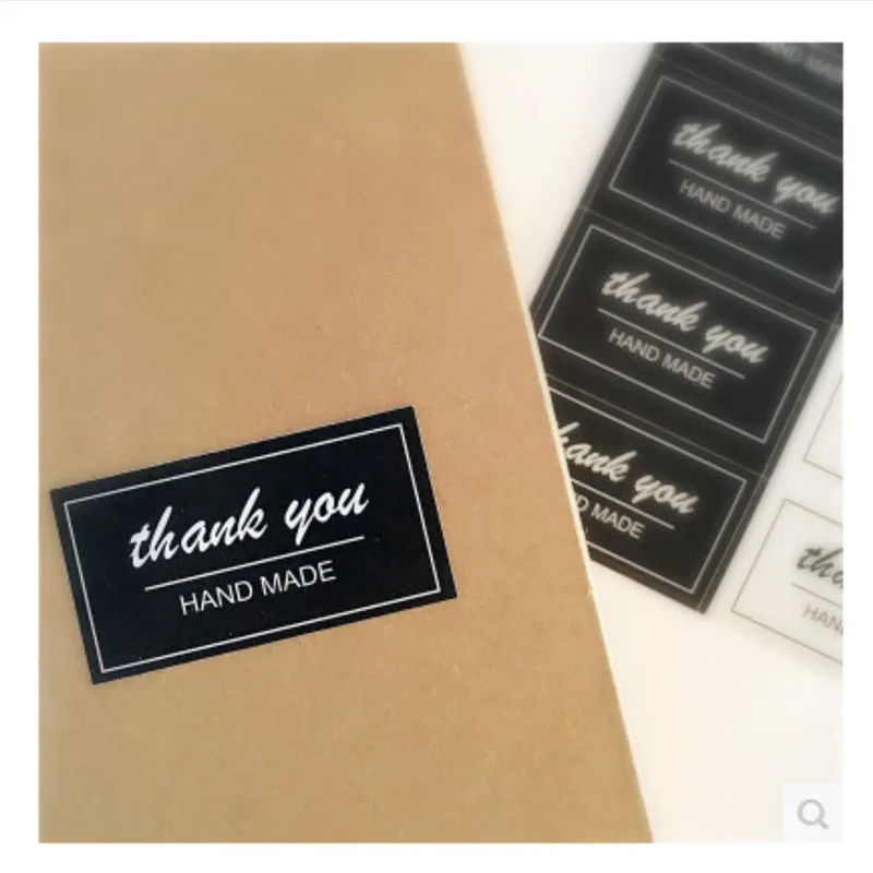 

80pcs/10sheet Thank You Label Stickers Black White Stationery Stickers Diameter For Diy Hand Made For Gift Cake Sealing Hang Tag