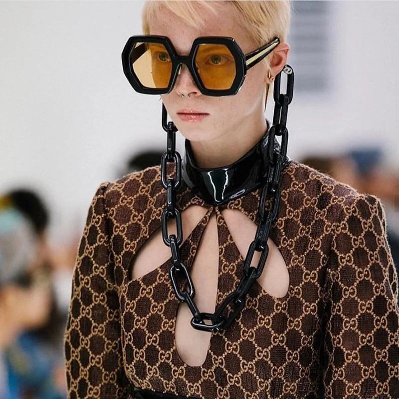 Модные уникальные солнцезащитные очки с цепочкой для женщин 2020 роскошные