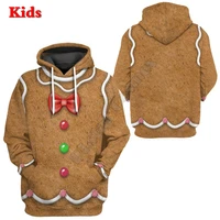 gingerbread costume 3d printed hoodies kids pullover sweatshirt tracksuit jacket t shirts boy girl cosplay apparel 10