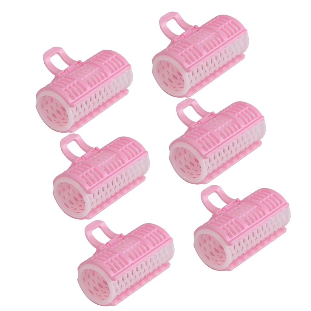 

Pack Of 6pc Plastic Curler Roller Grip Hair Styling Curler Hairdressing Tool