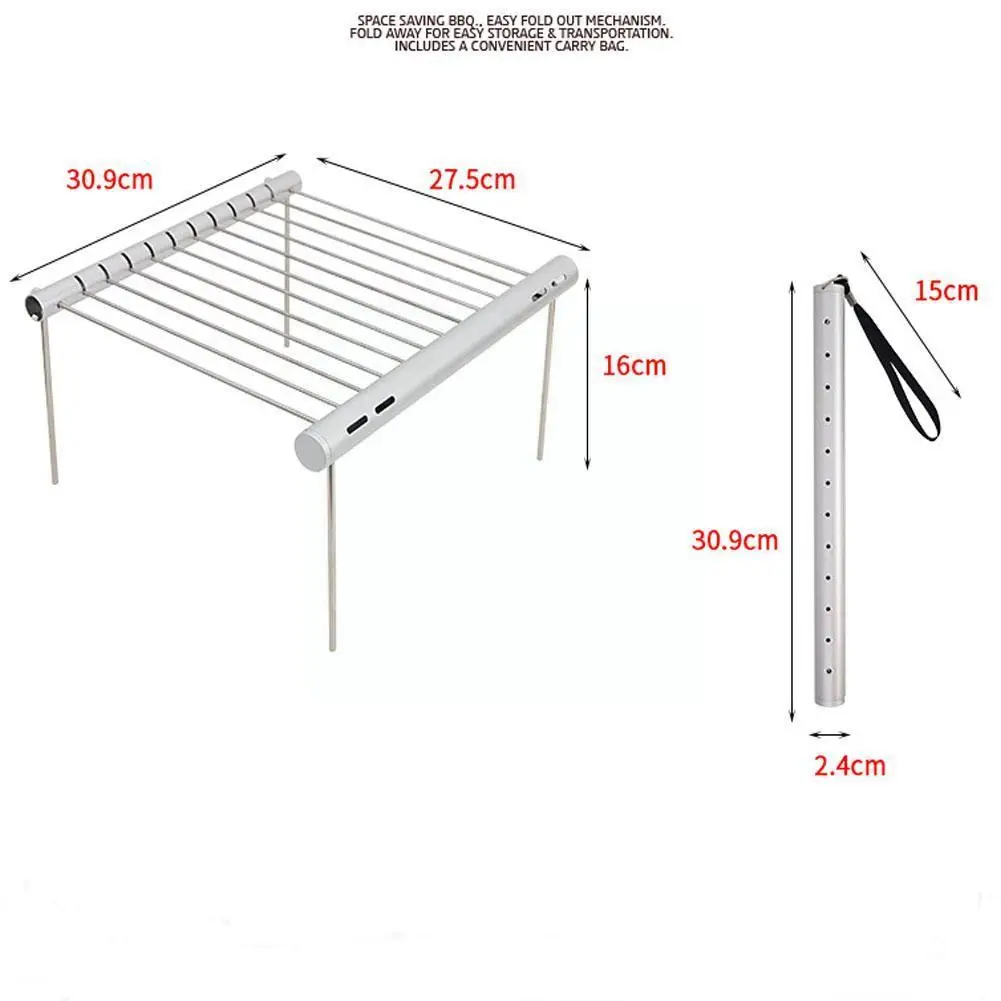 

Steel Pipe Picnic Stand Portable Stove Barbecue Assembly Tool Shelf Charcoal Barbecue Household G6G3