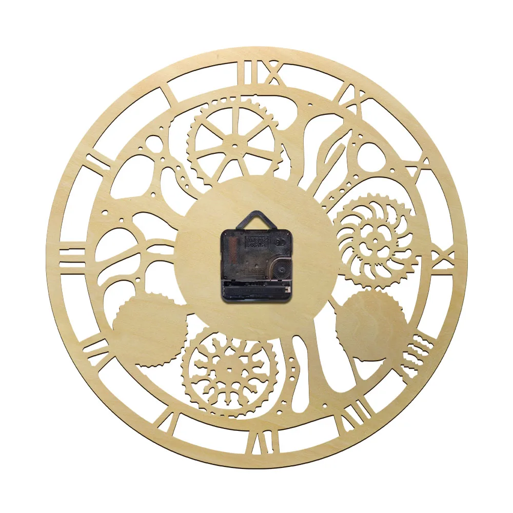 Стимпанк Шестерни часы механизм шестерни дизайн Cogwheel винтажные деревянные