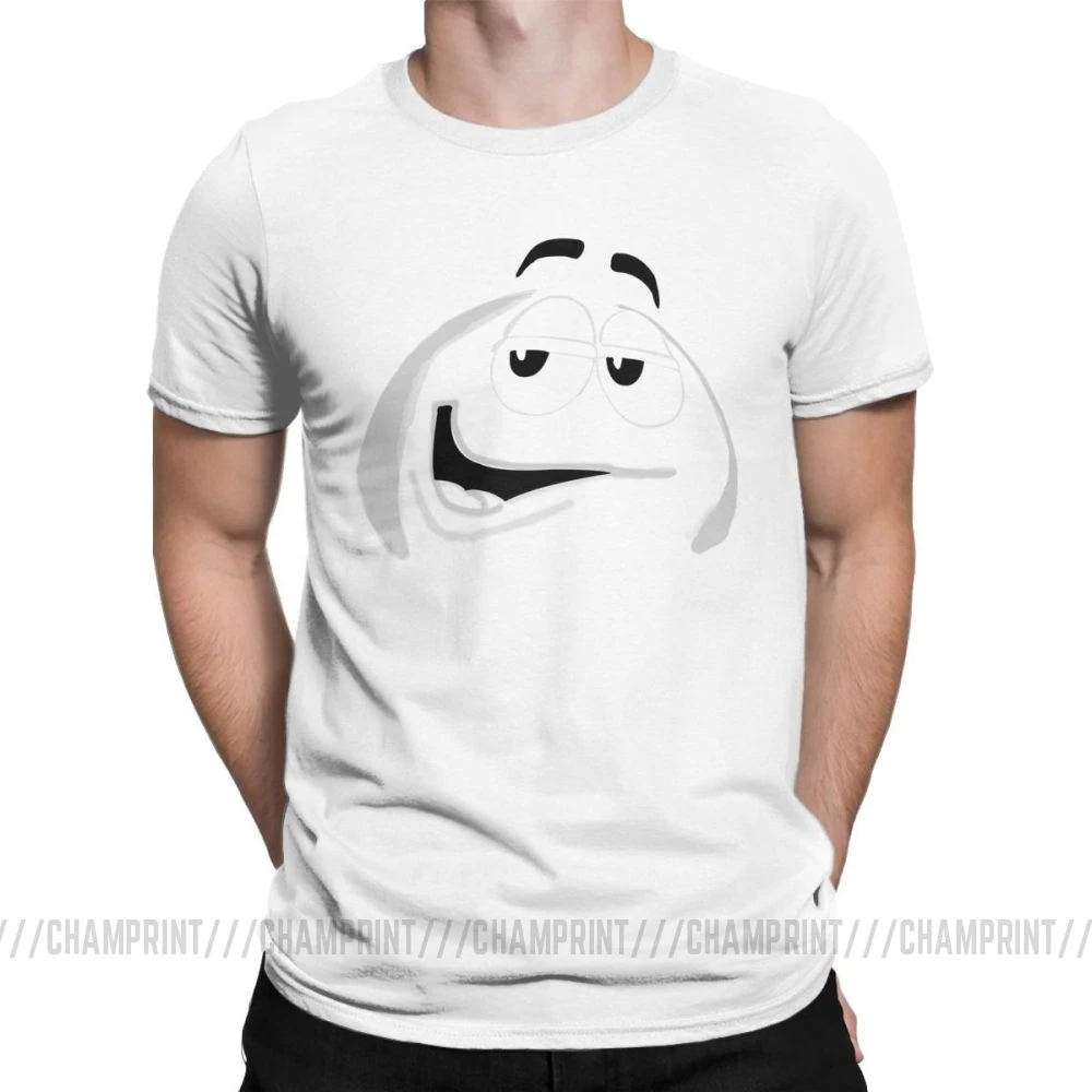 M&M's Chocolate Candy Character Face Tees Short New Fashion T Shirt Men's Pure Cotton Amazing T-Shirt Sleeve Tops Plus Size - Color: White