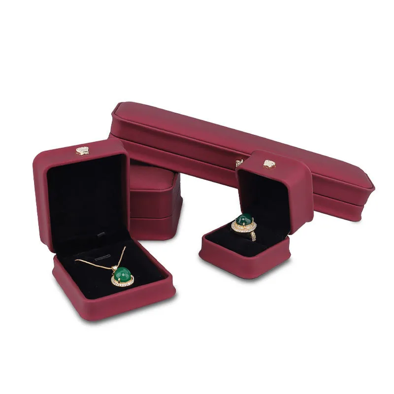 

Jewelry Gift Box Ring Organizer Trinket Bracelet Box Necklace Storage Box PU Leather Gift Packaging Box Portable Travel Wedding