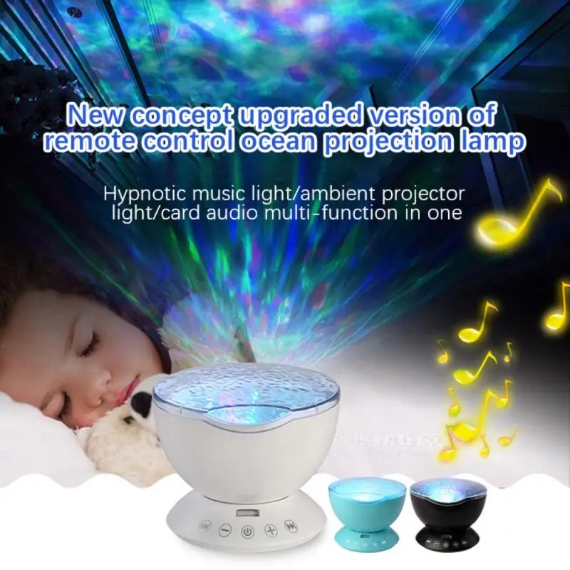 

Проектор океанских волн, ночной Светильник для сна, романтическая Успокаивающая Светодиодная лампа с USB Светильник проектор, музыкальный п...