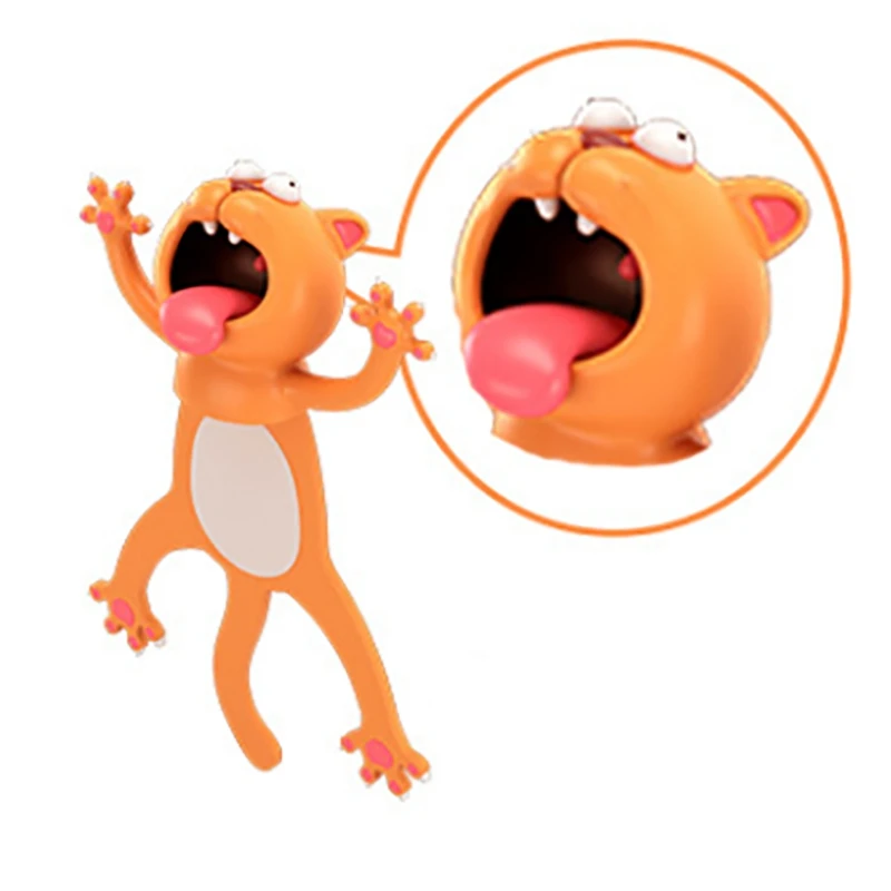 

Funny Cat Bookmarks for Kids Cartoon Animal Book Markers Squashed Novelty Creative Cute Stationery Wacky Bookmark