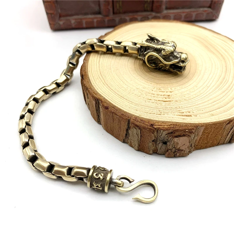 Мужской винтажный браслет из медной цепи в стиле хип-хоп креативный латуни с