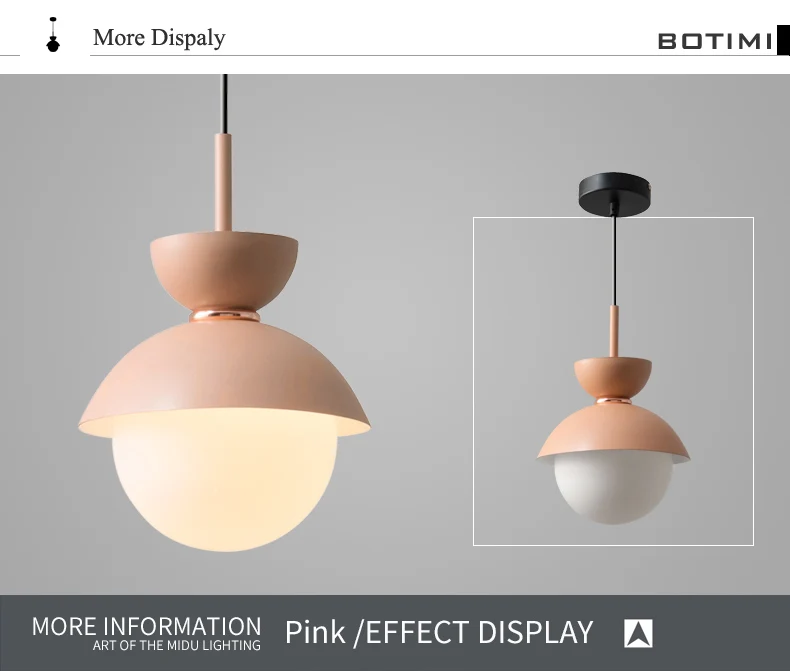 BOTIMI Modern LED Pendant Lights With Glass Lampshade For Dining Room Colorful Restaurant Hanging Kitchen Lighting Fixtures