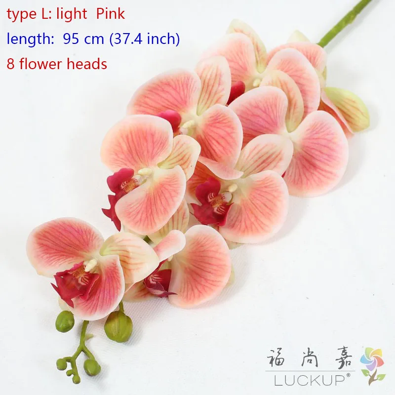 type L light Pink Искусственный латексный цветок орхидеи бабочки орхидеи для дома, дома, свадьбы, фестиваля, 1 стебель, F472 - Цвет: type L light Pink