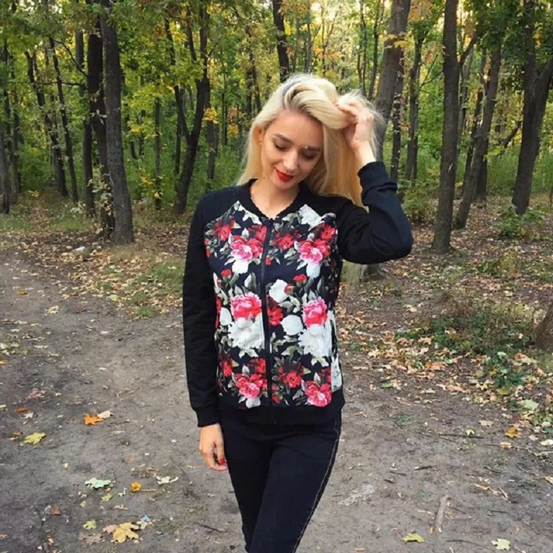 2020 корейская мода 5XL размера плюс куртка бомбер женская с цветочным принтом