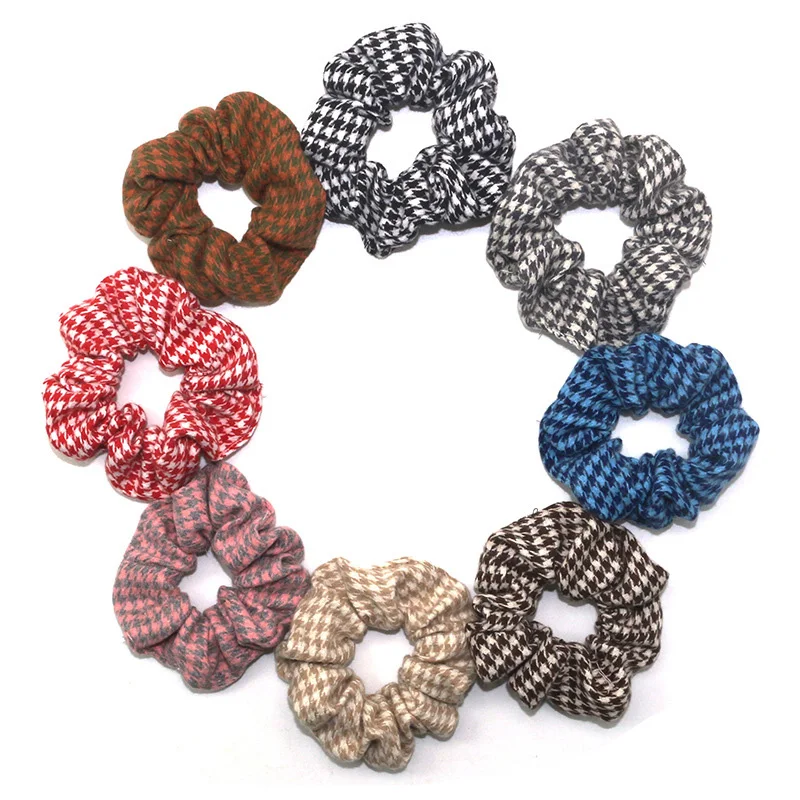 

Бесплатная доставка, модные женские резинки для волос с рисунком «гусиные лапки», простые резинки для волос для девочек, заколка для конско...