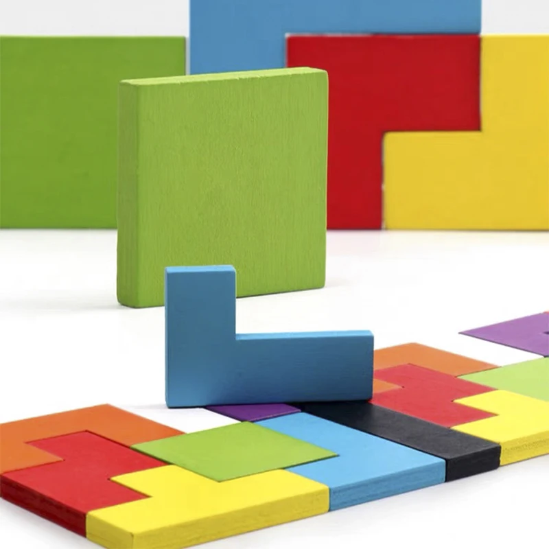 

Colorful wooden geometric shape puzzles preschool children imagination intelligenc learning educational toy for children kids