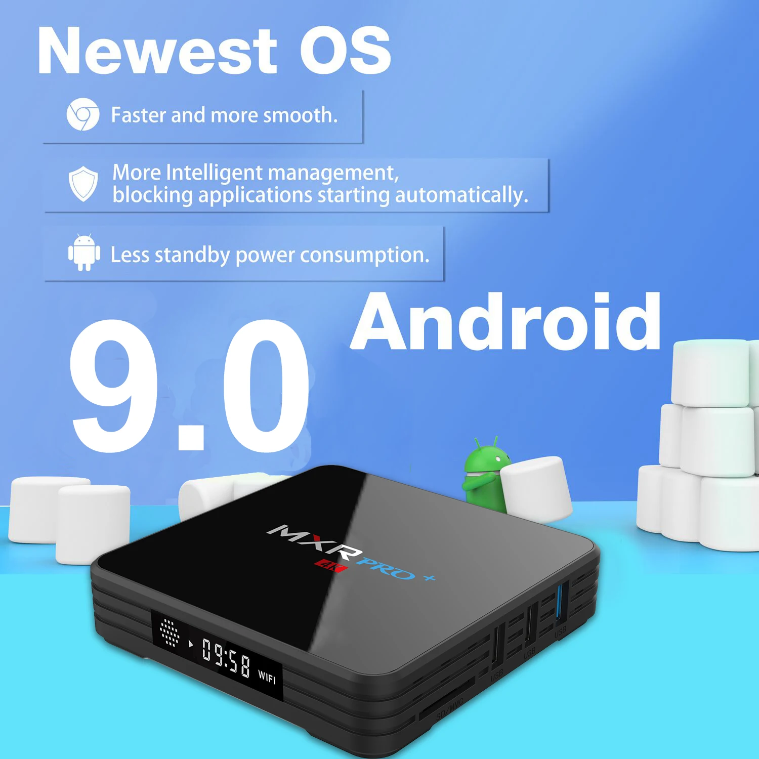 MXR PRO PLUS Android 9,0 4 Гб ОЗУ 32 Гб ПЗУ Smart 4K tv Box RK3318 четырехъядерный цифровой дисплей 2,4G/5G Wifi BT4.0 USB3.0 H.265 HDR10