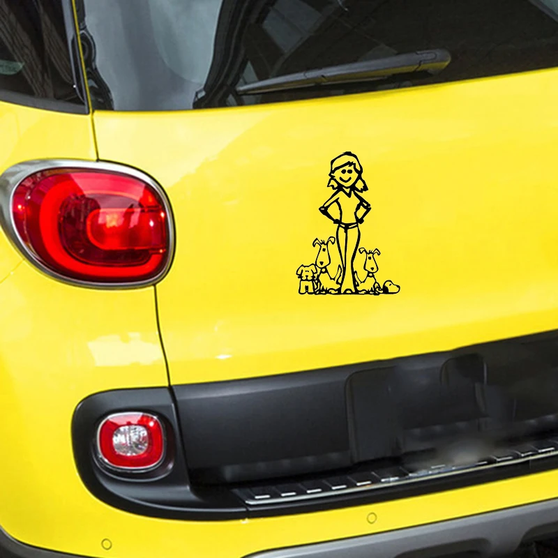 Автомобильные наклейки сумасшедшая собака 14 2*19 5 см забавные Семейные Мультяшные