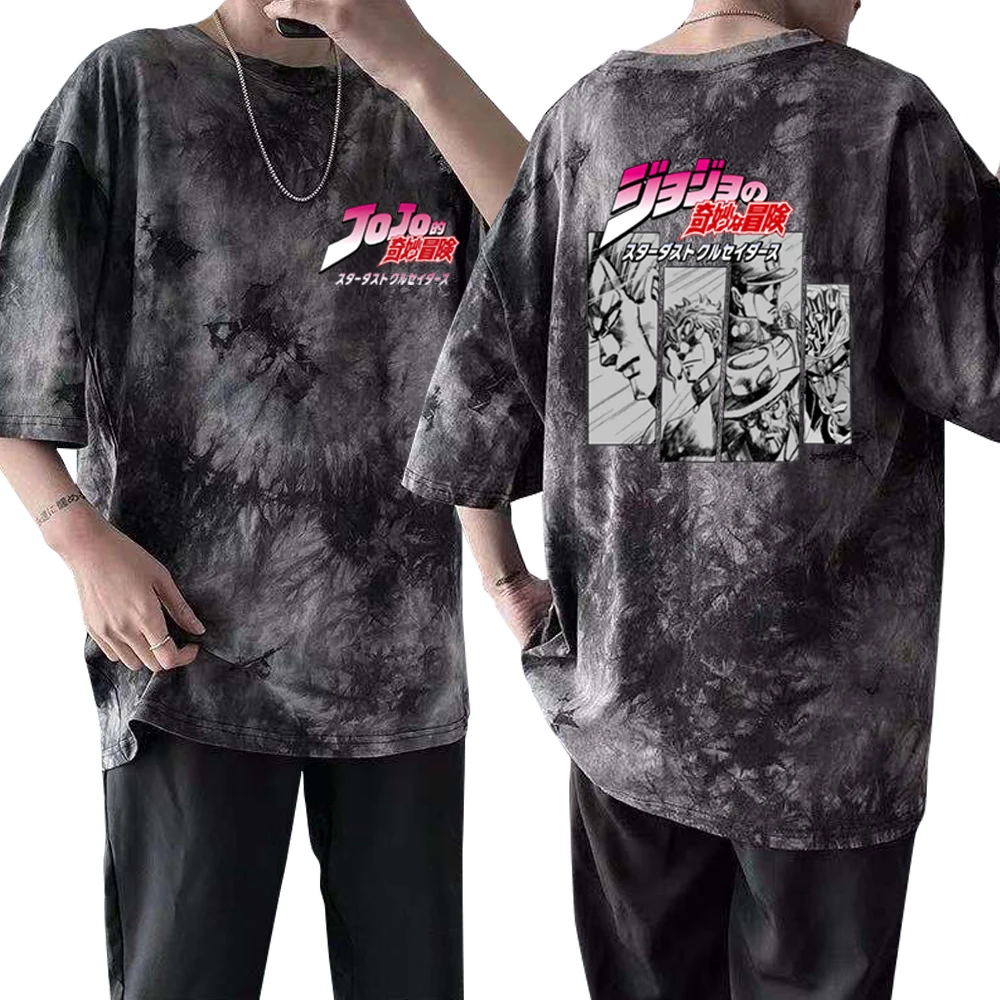 

Anime Harajuku Jojo Bizarre Adventure Printing Tshirt Men/momen Oversized Short Sleeve T-Shirt Tops
