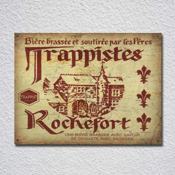 

Rochefort Trappist Belgian Lager Beer Vintage Tin Sign Metal Sign Metal Poster Metal Decor Metal Painting Wall Sign